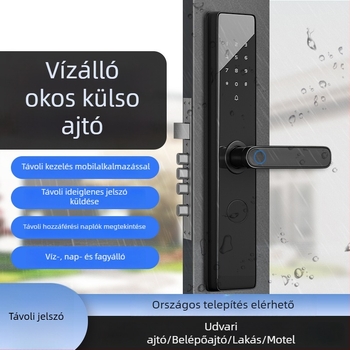 Vízálló ujjlenyomat- és jelszavas okoszár apartmanokhoz, panziókhoz, kiadásra szánt ingatlanokhoz és szállodákhoz, kültéri udvari bejáratokhoz