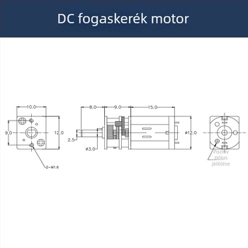 N20 mikro fogaskerékkel szerelt kefés DC motor, fém fogaskerekek, ROHS tanúsítvány, DC feszültség 36V alatt