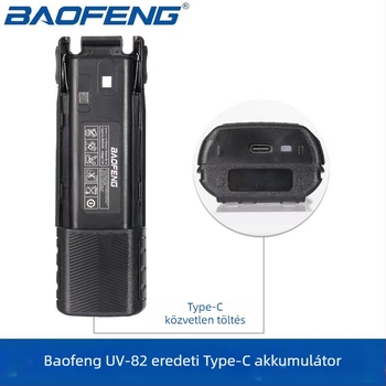 UV-82 Interkom Akkumulátor, Type-C 3800mAh, Tágult Kapacitás, USB-C Töltés, Kompatibil UV-82/UV-82HP