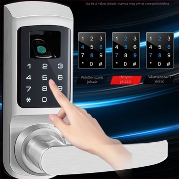 FM-02 ujjlenyomat-ajtózár, DC tápegység és elektronikus kód