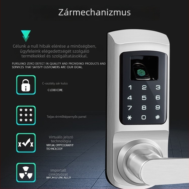 FM-02 ujjlenyomat-ajtózár, DC tápegység és elektronikus kód