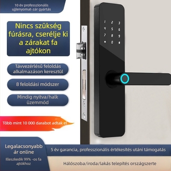 Fából készített ajtókhoz tervezett biometrikus zár ujjlenyomat- és jelszó-olvasóval, IC-kártya olvasóval, bérlemények és irodák számára