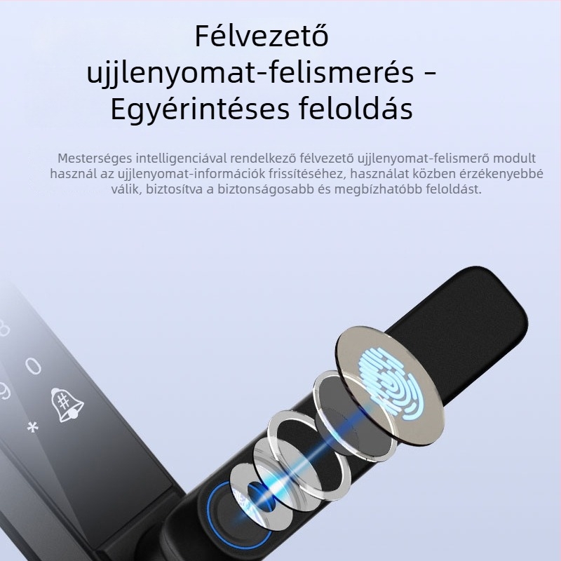 Hua Yili X2M vízálló alumínium ötvözetű intelligens zár, kártya, ujjlenyomat és jelszó hozzáféréssel, otthonra vagy lakásra, alkalmazással kompatibilis