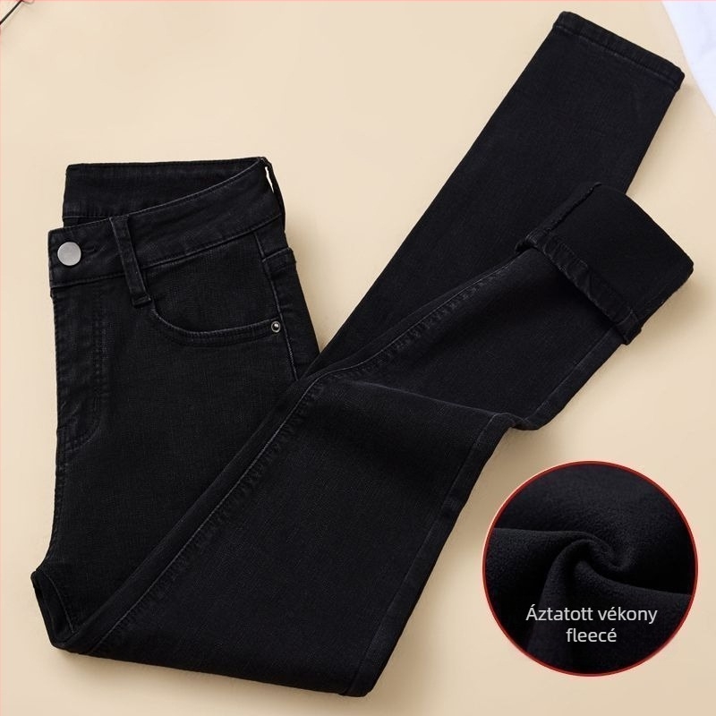 Skinny farmernadrág, magas derekú, vastag denim, 50–70% pamut, tél 2025