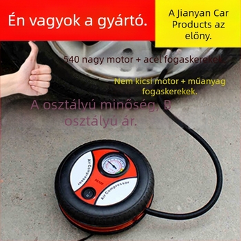 12V autógumi inflátor – hordozható elektromos levegőpumpa, magas nyomás, 90W