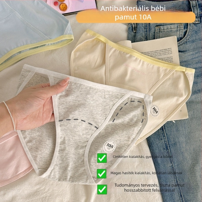Lányok pamut alsó – légáteresztő, antibakteriális, alacsony derekú, pamut belső bélés