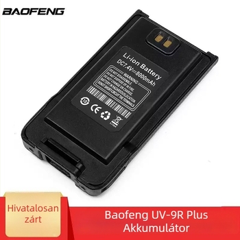 Baofeng kézibeszélő akkumulátor BL-9, 8000 mAh, Type-C töltés, Li-ion akkumulátor, Vízálló