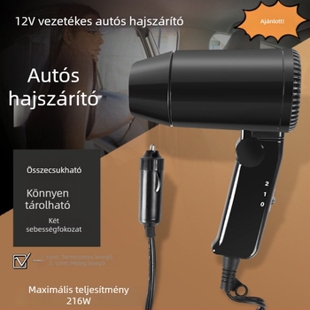 12V-os autós hajszárító ablakok páramentesítésére, kompakt, 216W