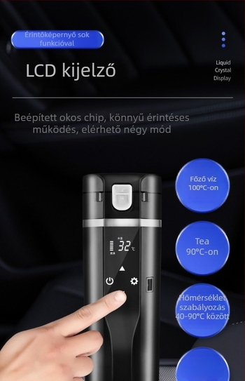 Automobilba való elektromos melegítő pohár – 12-24V, 75-90W, 304 rozsdamentes acél, Modell FCC-480