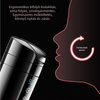Autóba szerelt elektromos vízmelegítő pohár, 12V–24V univerzális, 80W, CS-008, rozsdamentes acél és műanyag
