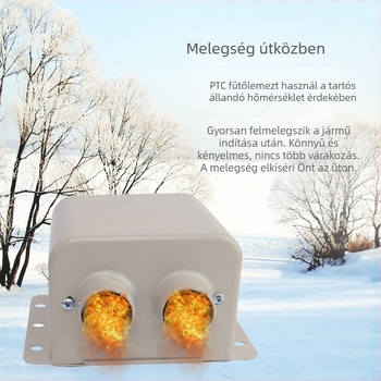 Autóhőfűtő 12V/24V, 800W, kétnyílású, szélvédő páramentesítő