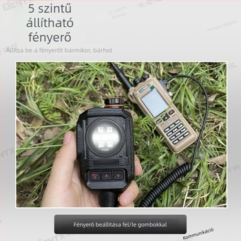 Senheix kézi adó-vevő mikrofon SOS villogó fénnyel, csúszásmentes, lítium elem, 1,5 km hatótávig
