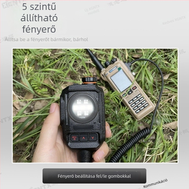Senheix kézi adó-vevő mikrofon SOS villogó fénnyel, csúszásmentes, lítium elem, 1,5 km hatótávig