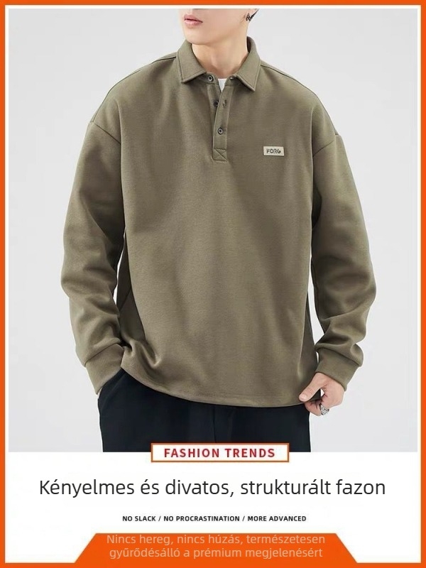 Koreai stílusú fleece-borítású pulóver kerek nyakkal, hosszú ujjú, betűs mintával