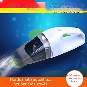 Autós porszívó cigarettagyújtóval működtetve, 12V, 100W, 2500Pa, hordozható, autó- és otthoni használatra