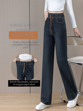 Női egyenes szárú farmernadrág denim anyagból, magas derekú, cropped hossz, laza szabás, plusz méret, tavasz–nyár 2026