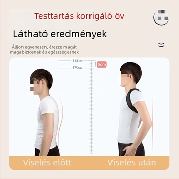 Felnőtt férfiak hátkorrekciós öve – Y‑alakú korrigáló modell a hátsó részhez, poliészter, háromdimenziós fűtés, háti támasz, 12 hónapos garancia