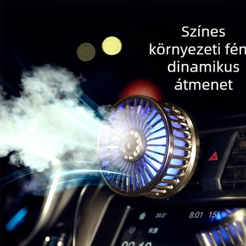 Autóventilátor F210 USB, kétmotoros, 5V, ABS + áramkörös lemez, autó és otthoni használatra