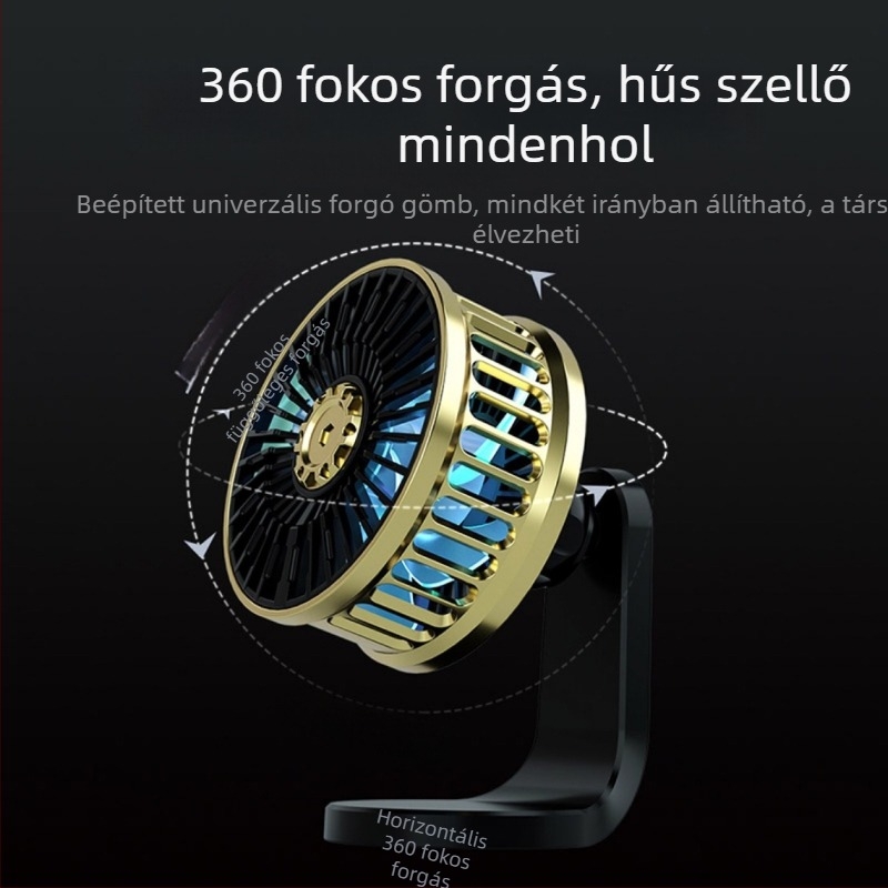 Autóventilátor F210 USB, kétmotoros, 5V, ABS + áramkörös lemez, autó és otthoni használatra