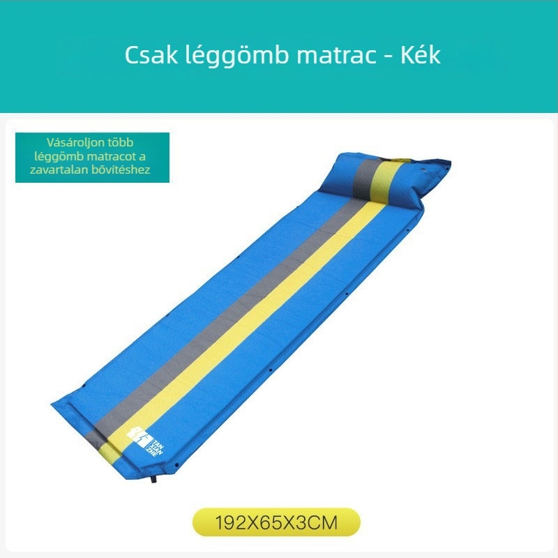 Explorer Összekapcsolható PVC automata felfújható kemping matrac – dupla vagy egyágyas, 210T pongee PVC, 2.5 kg, teherbírás 500 kg