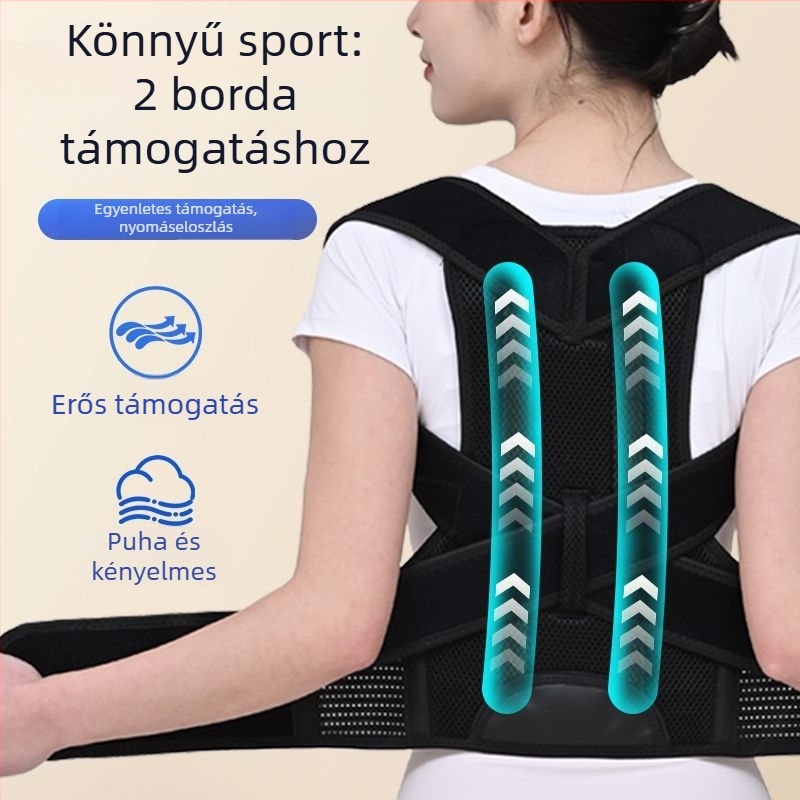 Háttáji testtartás javító öv felnőtteknek, poliészter rostból, BBBD07, állítható vállöv, kosárlabdához