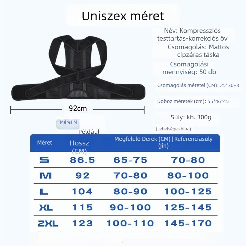 Háttáji testtartás javító öv felnőtteknek, poliészter rostból, BBBD07, állítható vállöv, kosárlabdához