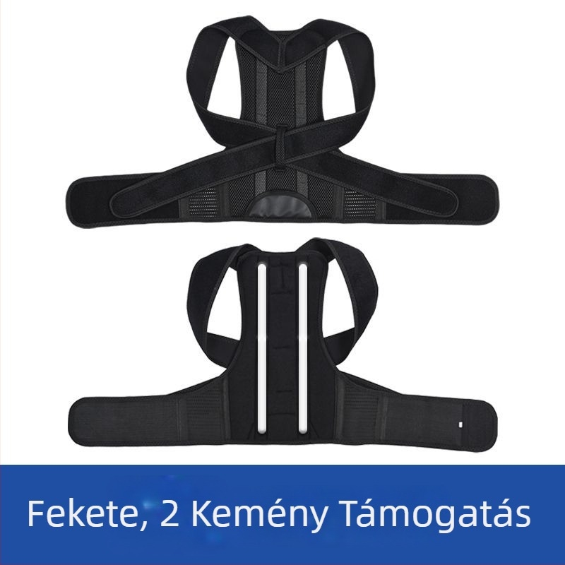 Háttáji testtartás javító öv felnőtteknek, poliészter rostból, BBBD07, állítható vállöv, kosárlabdához