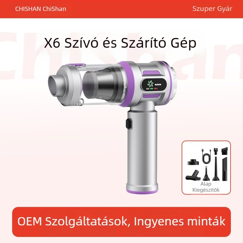 Autó- és otthoni kettős használatú porszívó integrált fújás és szívás funkcióval (Brushless motor, 11.1V, 100W, 20000Pa)