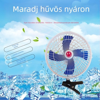 Autós USB ventilátor, 12/24V, 20W, műanyag, teljesen zárt elektromos ventilátor autóhoz
