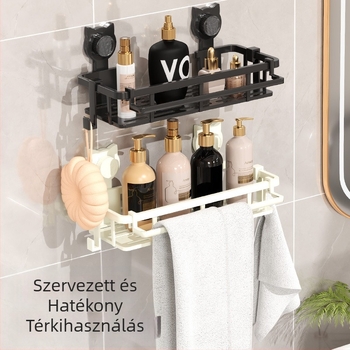 Fali törölközőtartó szívókoronggal, fúrás nélkül, fürdőszobába, műanyag HL-058