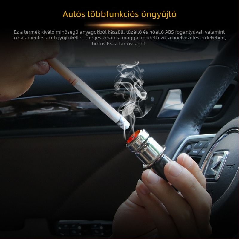12V autó cigaretta-gyújtó dugasz RH-4013, fém ház, fűtő funkció, Shunwei