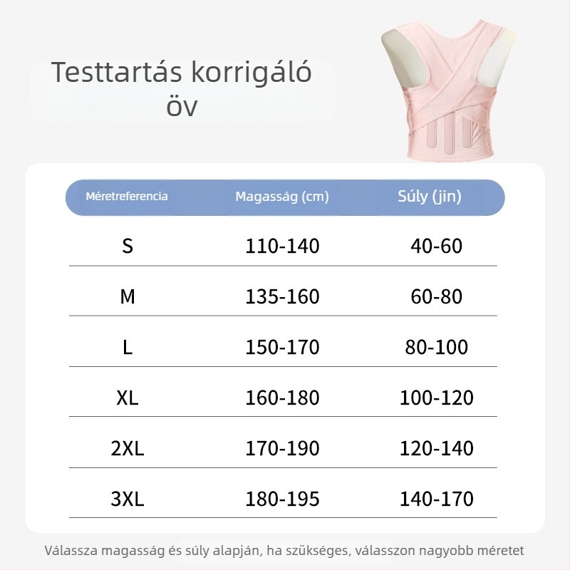 Testtartás-korrektor öv gerinc-támogatással – állítható, légáteresztő, modell Three Keels, felnőtteknek