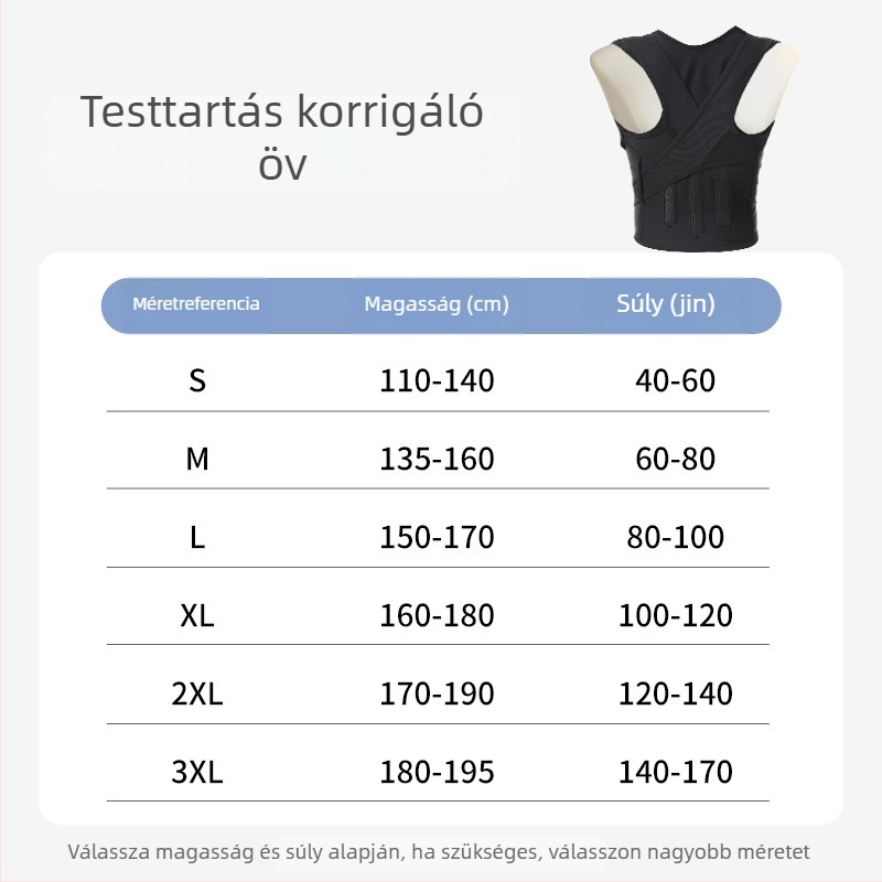 Testtartás-korrektor öv gerinc-támogatással – állítható, légáteresztő, modell Three Keels, felnőtteknek