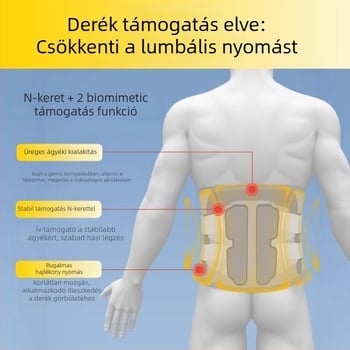 Orvosi minőségű ágyéki támasztó öv porckorongsérülések és hernia esetén, vízálló PU anyag, ergonómikus ágyéki támogatás