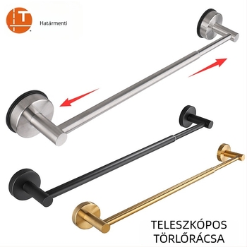 Rozsdamentes acélból készült állítható törölközőtartó egyetlen rúddal, teherbírás 5 kg