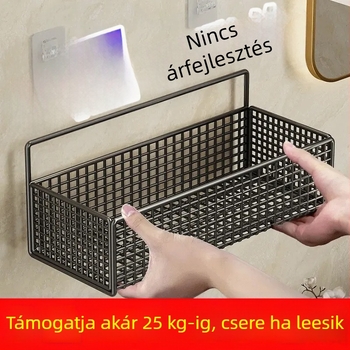 Langcheng Zwj-99 fürdőszobai falon történő tároló állvány, 20 kg teherbírás, egy szint, fúrás nélküli telepítés