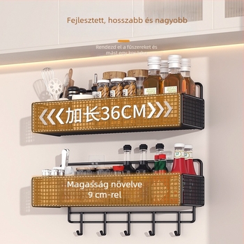 Langcheng Zwj-99 fürdőszobai falon történő tároló állvány, 20 kg teherbírás, egy szint, fúrás nélküli telepítés