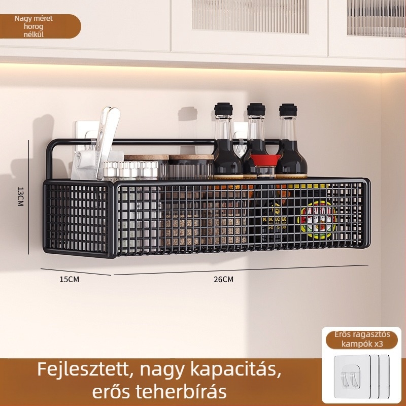 Langcheng Zwj-99 fürdőszobai falon történő tároló állvány, 20 kg teherbírás, egy szint, fúrás nélküli telepítés
