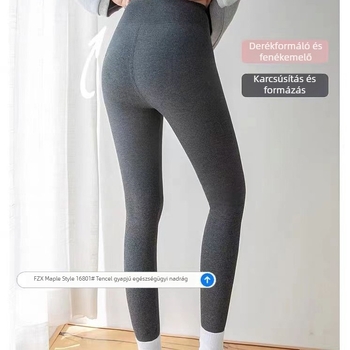 Női pamut leggings magas derekú, meleg és enyhe formázó hatással, fenékemelő hatás