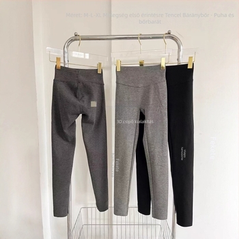 Női pamut leggings magas derekú, meleg és enyhe formázó hatással, fenékemelő hatás