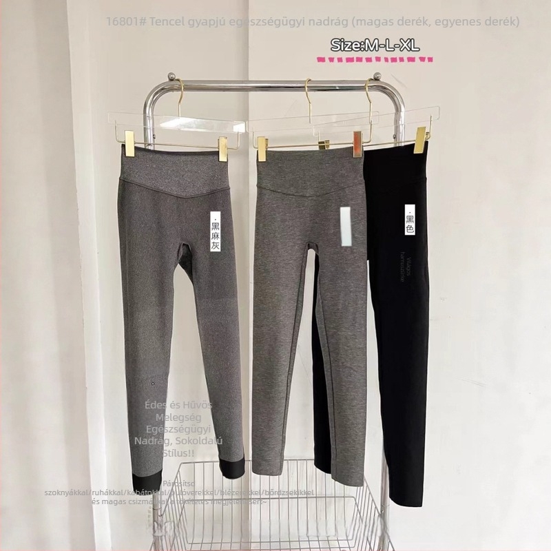 Női pamut leggings magas derekú, meleg és enyhe formázó hatással, fenékemelő hatás