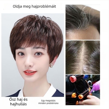 Texturált göndör paróka természetes hajból, felső póthaj a volumenért, bolyhos