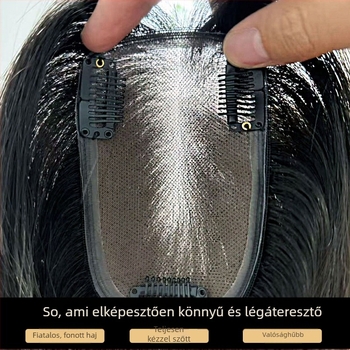Női mono-hálós paróka, ultra lélegző, teljes valódi haj, magas koronával az ősz haj fedésére