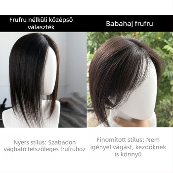 Női mono-hálós paróka, ultra lélegző, teljes valódi haj, magas koronával az ősz haj fedésére