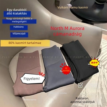 Flíszes Sharkskin női leggings, magas derék, haskontroll, meleg, 3/4 hosszú, szoros fazon