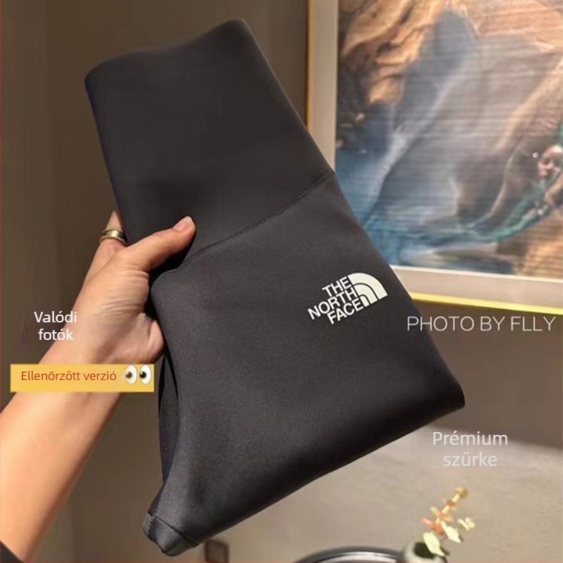 Flíszes Sharkskin női leggings, magas derék, haskontroll, meleg, 3/4 hosszú, szoros fazon