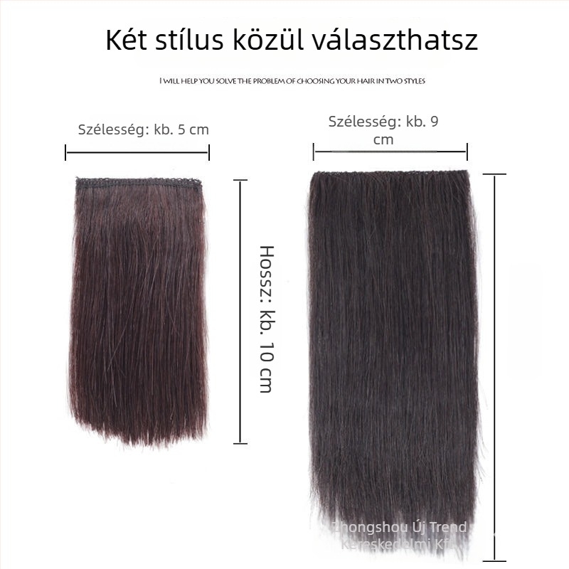 Nőknek szóló egy darabos oldalsó paróka, valódi emberi haj, festhető, modell: hajpárna