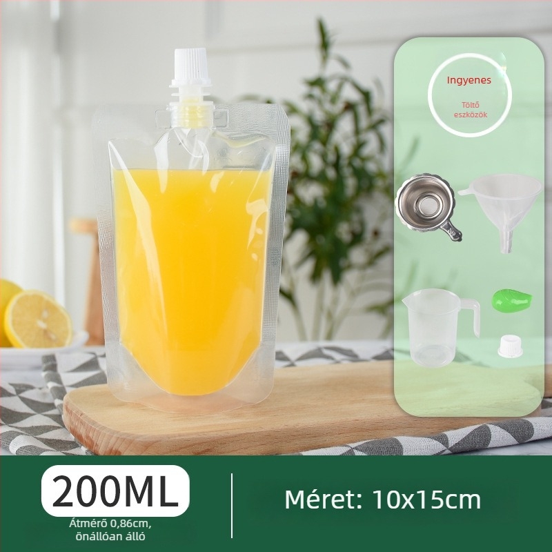 Egyszer használható italcsomag tasak ferde szájú szívócsővel tejes-tea, szója tej és zselés italokhoz — napi gyártás 500000; márka Cantonese