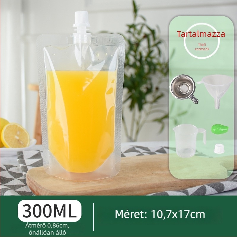 Egyszer használható italcsomag tasak ferde szájú szívócsővel tejes-tea, szója tej és zselés italokhoz — napi gyártás 500000; márka Cantonese