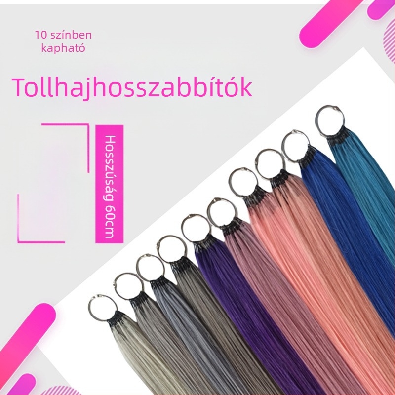 Harmadik generációs varrat nélküli tollas színű hajhosszabbítás kiemelésekkel, fülhöz rögzíthető klipszes kialakításban, Smoky Gray és Granny Gray árnyalatokban